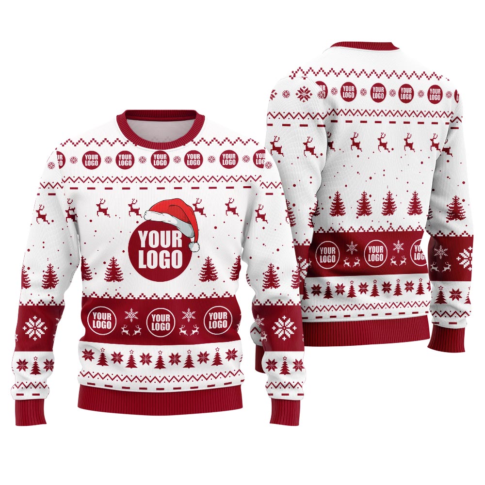 Custom Xmas Sweater With Logo Red