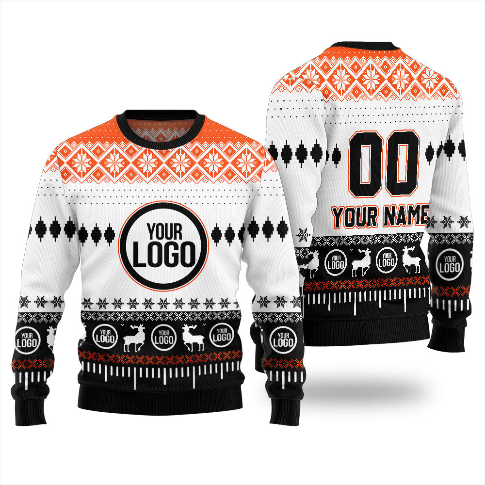 Custom Your Name And Your Logo Christmas Ugly Sweater