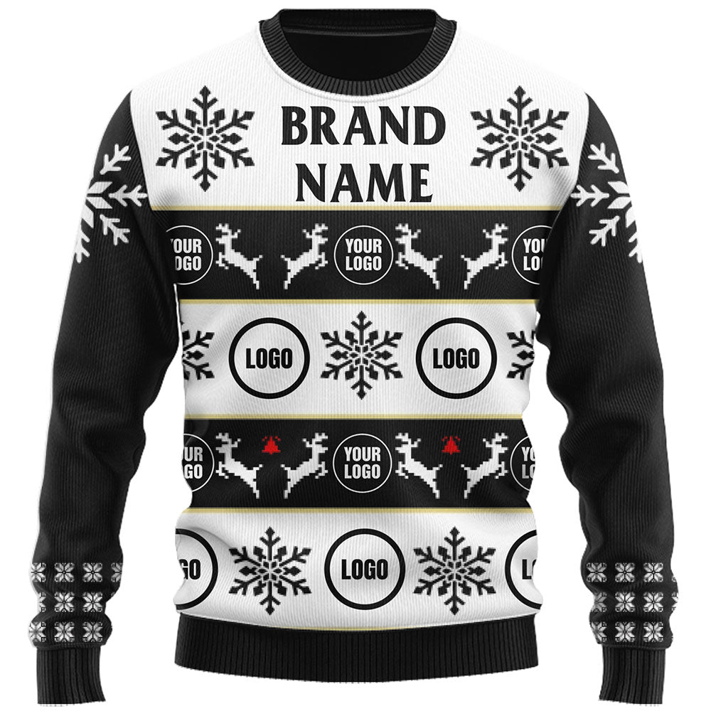 Customized Company Logo Ugly Christmas Sweater Live Preview
