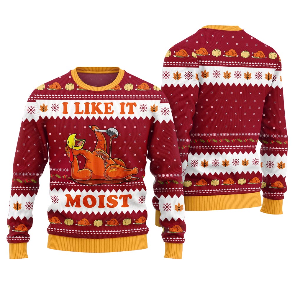 Cute I Like It Moist Thanksgiving Day Sweater Red