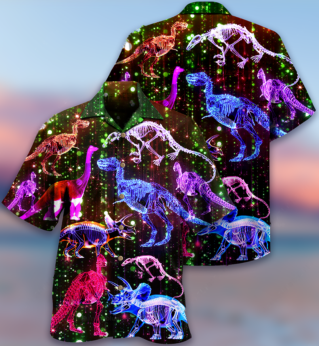 Dinosaur Neon The Sparkling X-Ray - Hawaiian Shirt