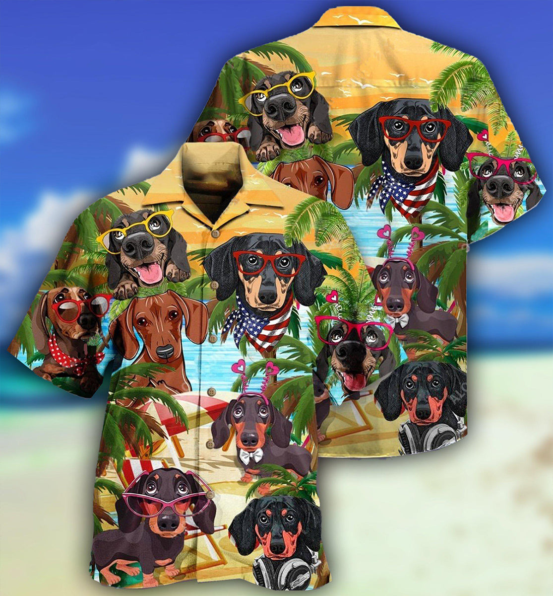 Dachshund Hawaii Beach - Hawaiian Shirt