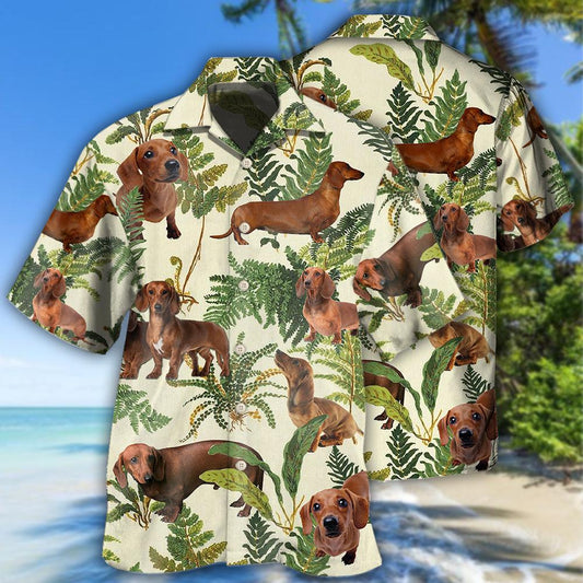 Dachshund Tropical Leaf Lovely - Hawaiian Shirt
