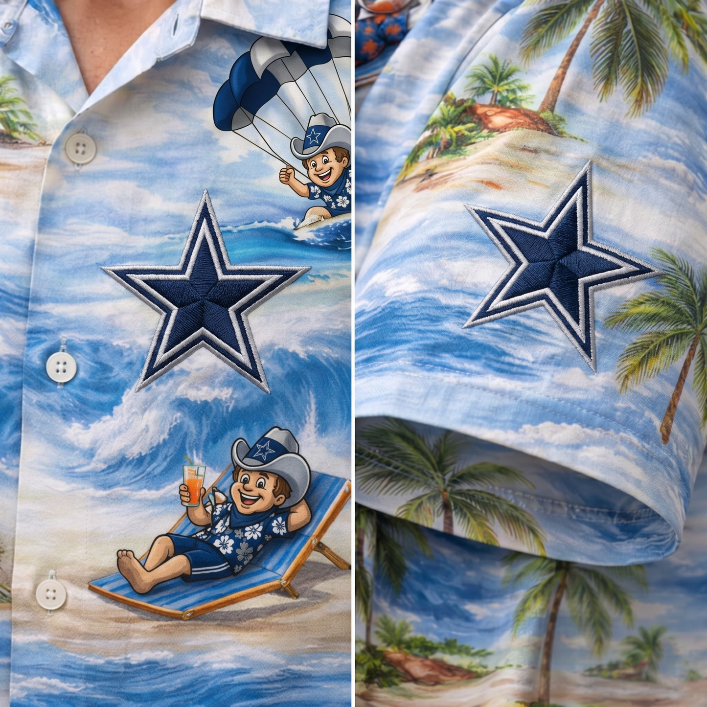 Camisa hawaiana unisex para hombre y mujer con diseño de mascota de fútbol de DC con vibras playeras
