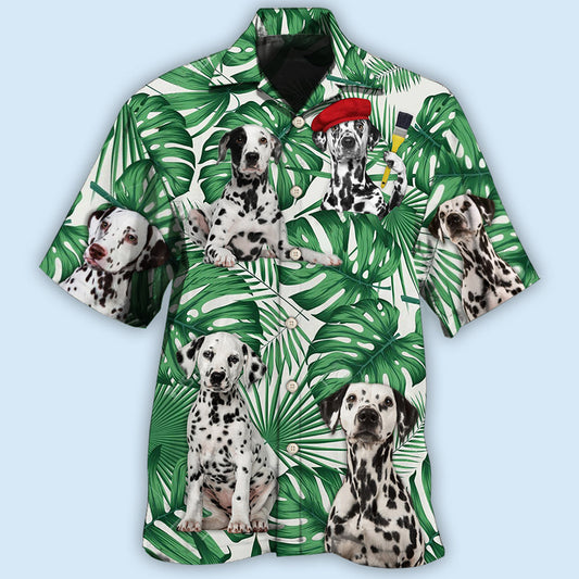 Dalmatian And Tropical Leaf - Hawaiian Shirt