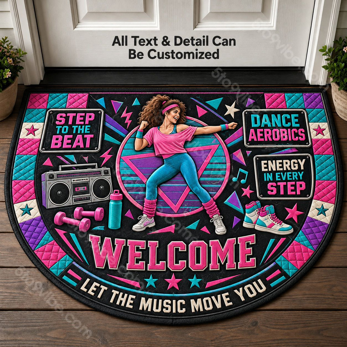 Dance Aerobics Personalized Half Round Mat | 5To9Vibe