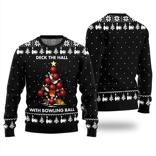 Deck The Hall With Bowling Ball Xmas Sweater