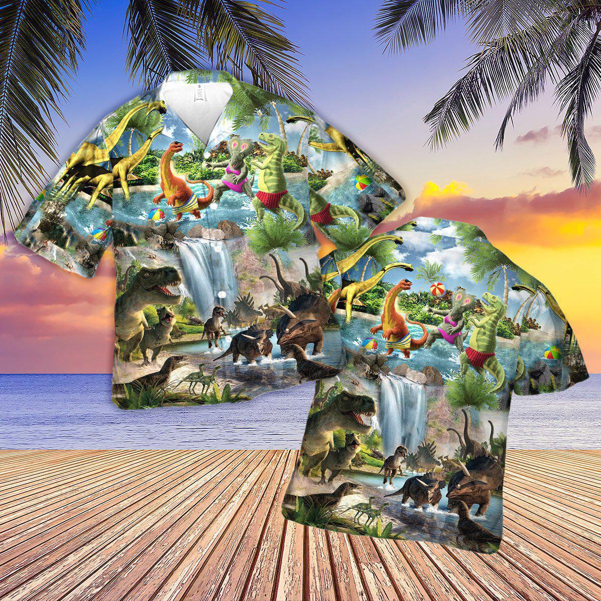 Dinosaur World Funny Summer - Hawaiian Shirt