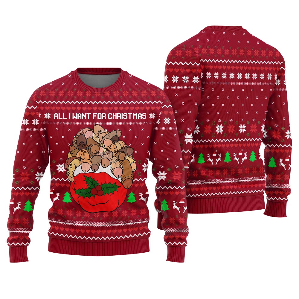 Dirty Dickmas Men's Ugly Christmas Sweater