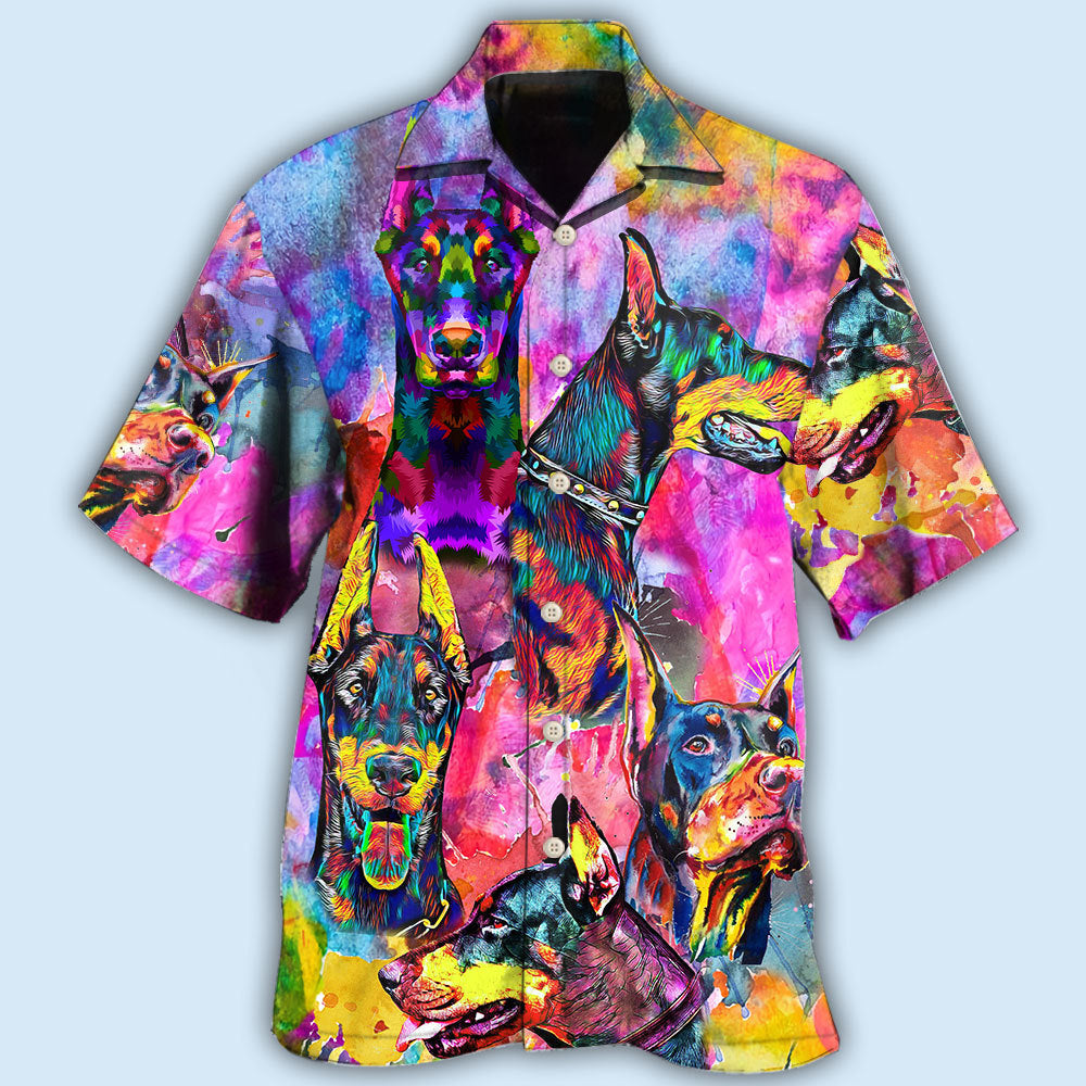 Doberman Colorful Painting So Cool - Hawaiian Shirt