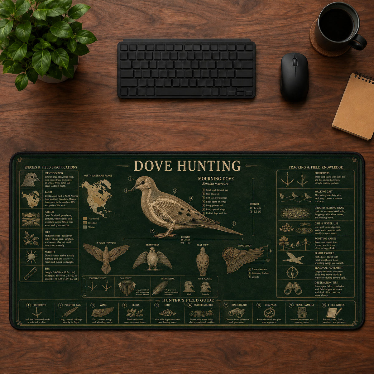Dove Hunting Desk Mat Mouse Pad | 5To9Vibe