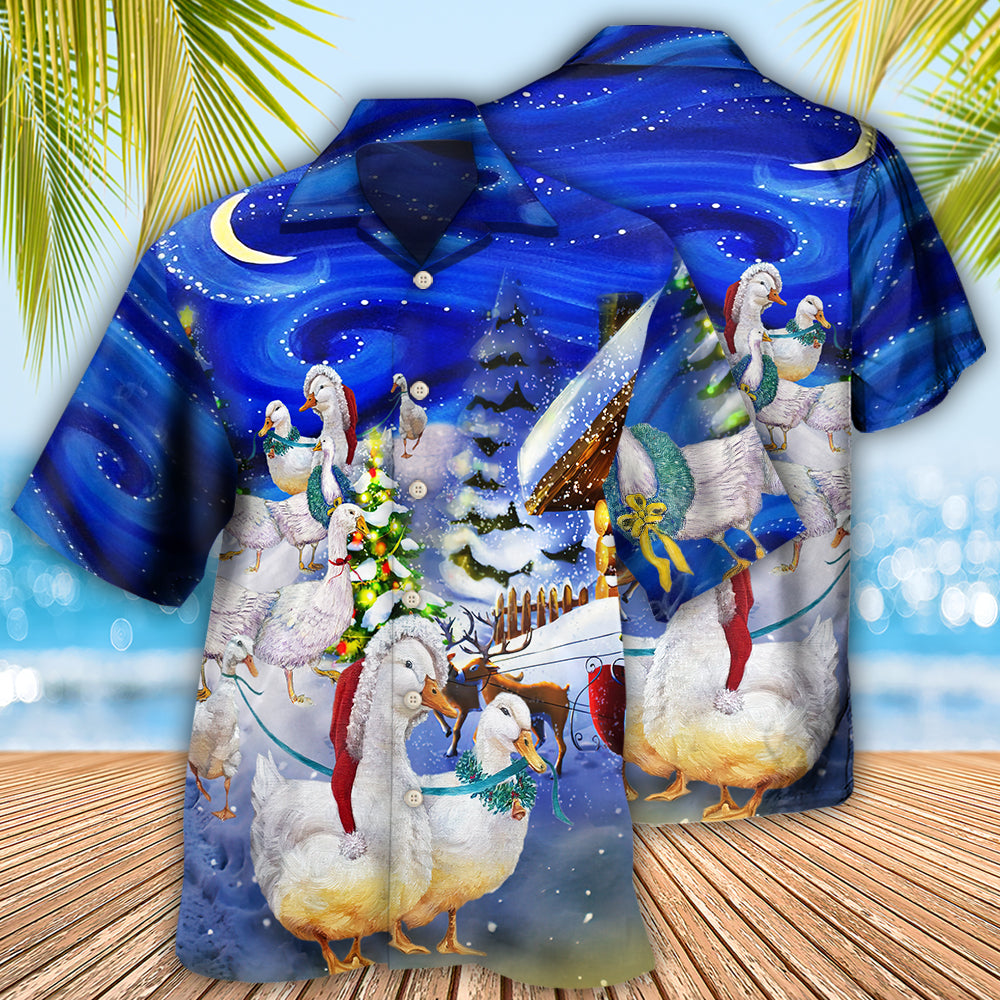 Duck Christmas Light All Night - Hawaiian Shirt