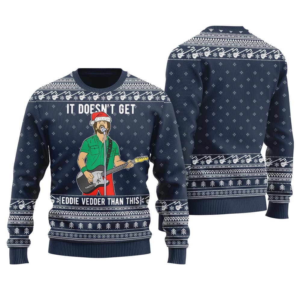 Eddie Vedder Ugly Christmas Sweater Navy