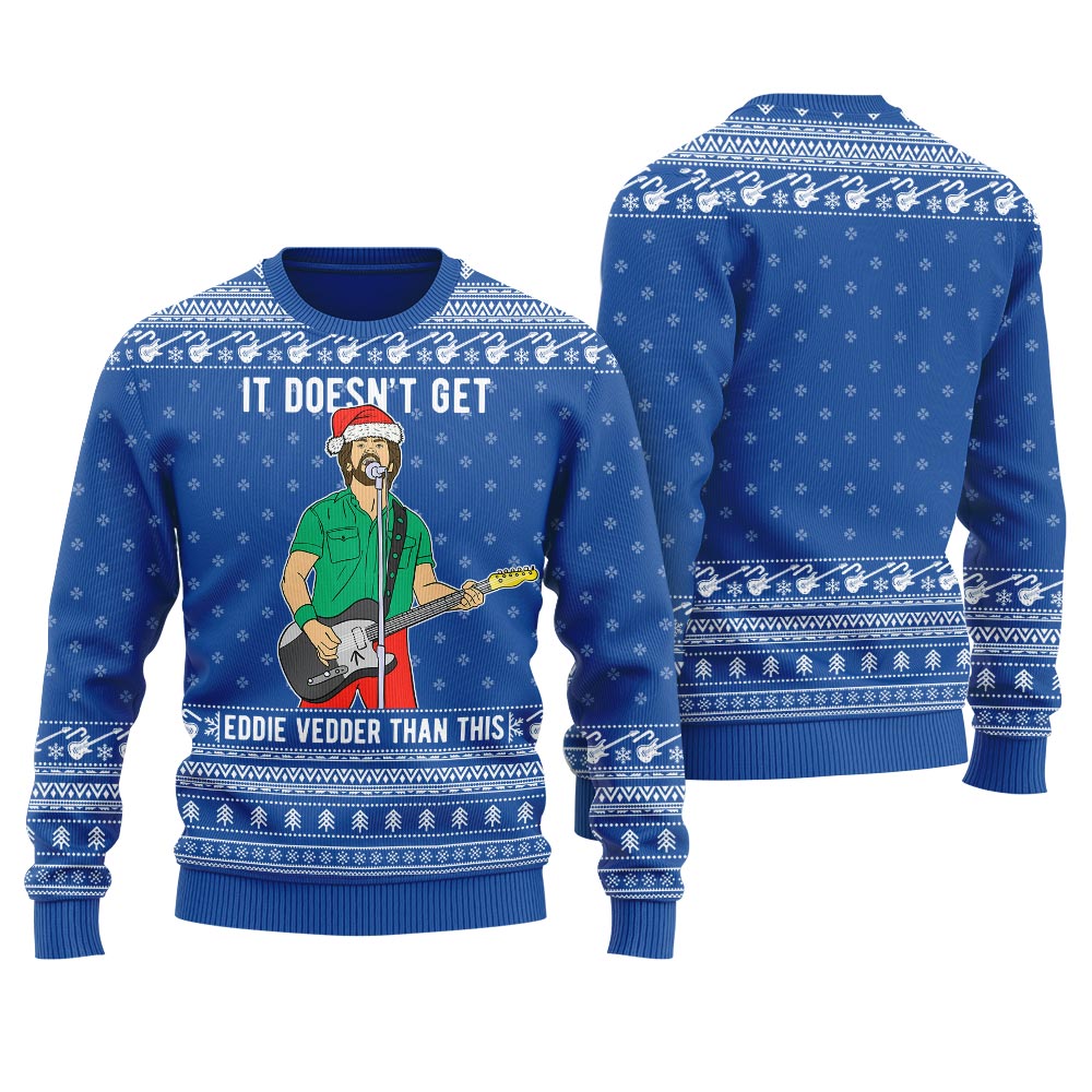 Eddie Vedder Ugly Christmas Sweater Royal