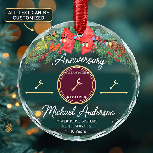 Electrical and Electronics Repairers Powerhouse Substation and Relay Personalized Glass Ornament | 5To9Vibe