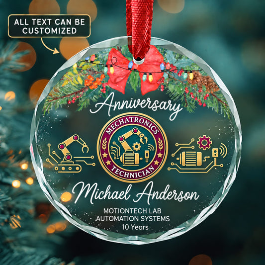Electro Mechanical and Mechatronics Technologists and Technicians Personalized Glass Ornament | 5To9Vibe