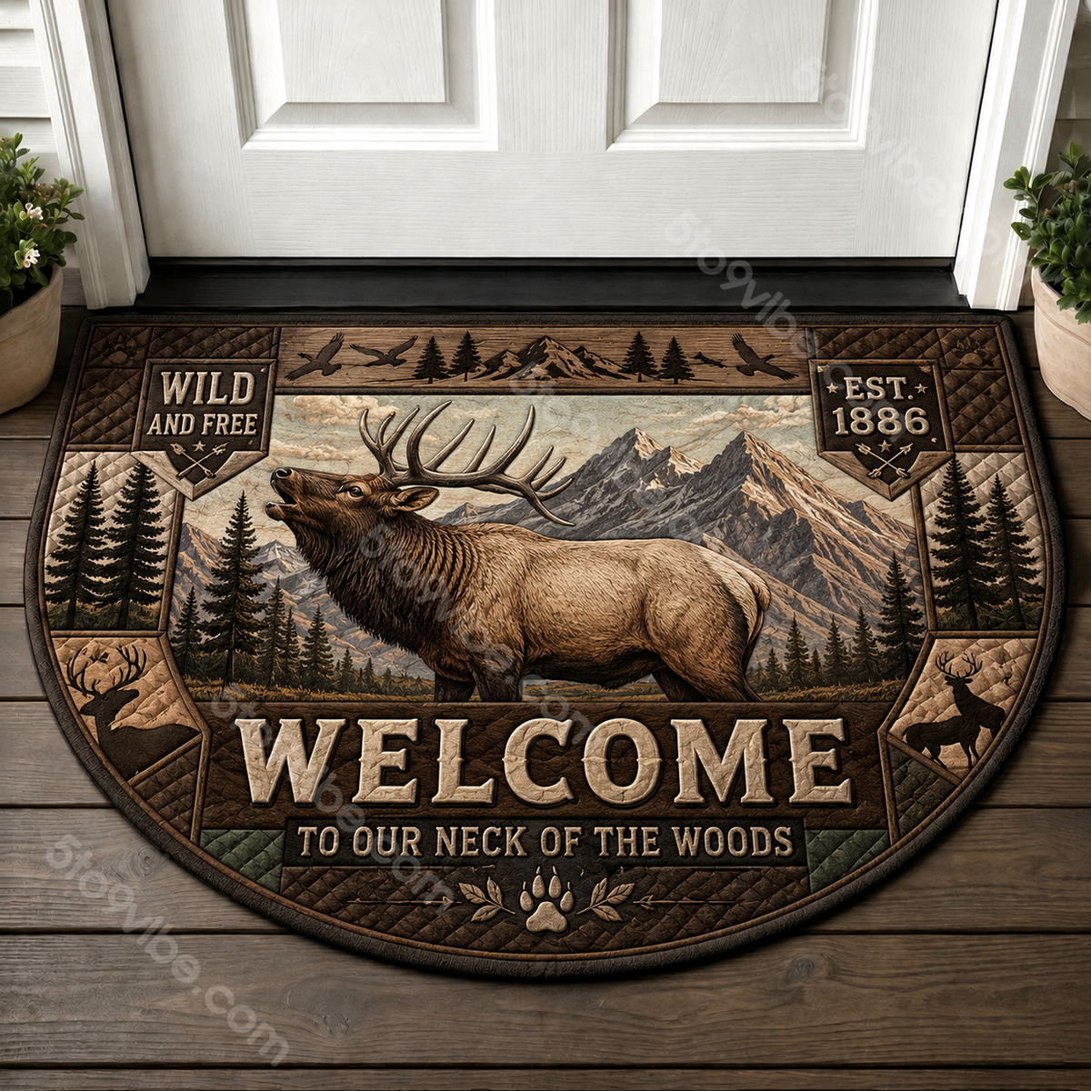 Owl Welcome Mat - Night Forest Nature Neck of the Woods Doormat - 5to9vibe