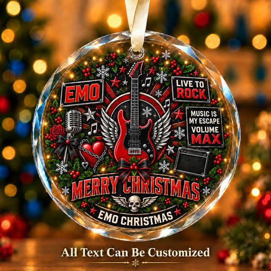 Emo Personalized Glass Ornament | 5To9Vibe