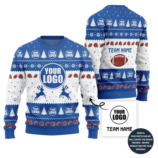 Exclusive Custom Logo Ugly Xmas Sweater For Football Team