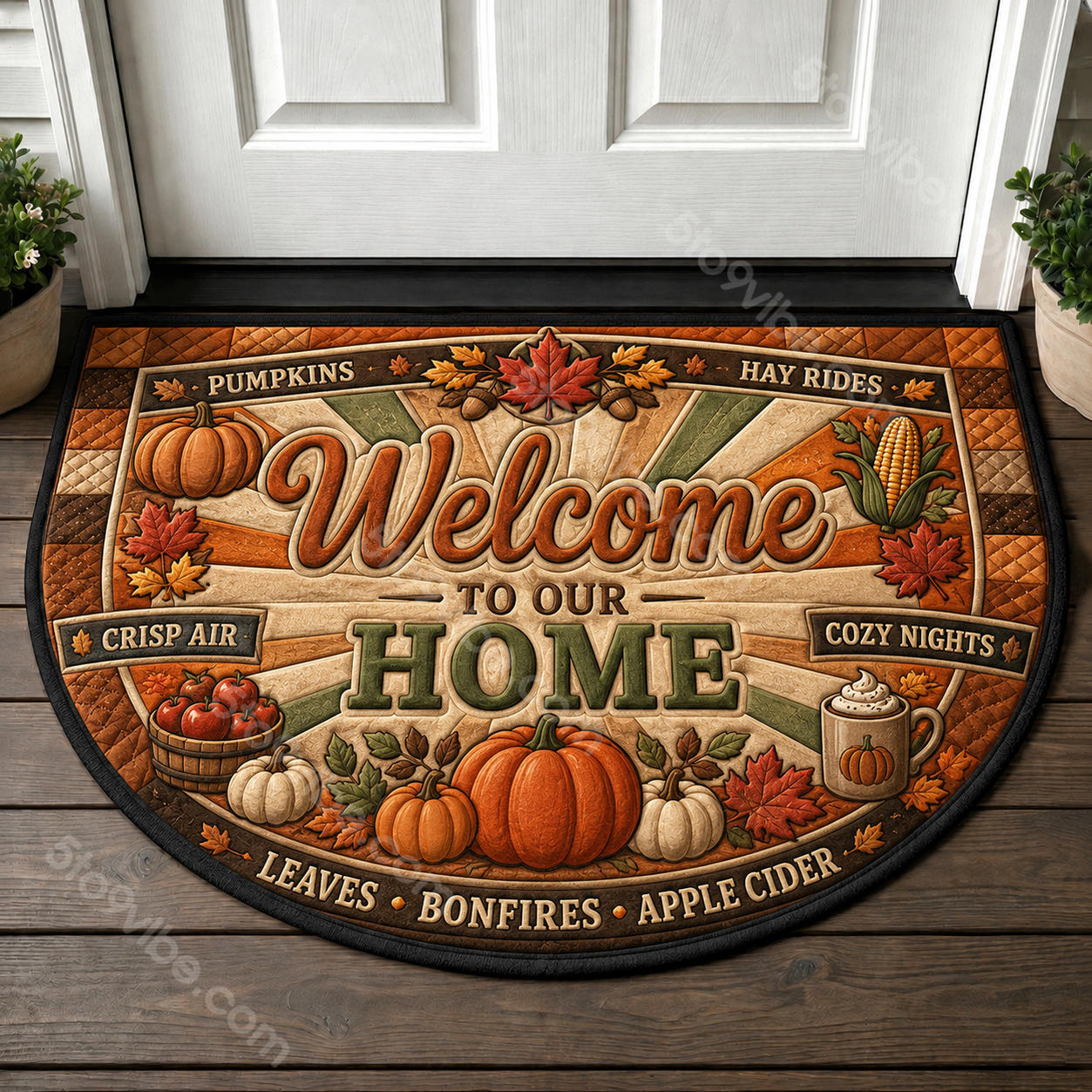 Halloween Welcome Mat - Spooky Pumpkin Witch Outdoor Holiday Doormat - 5to9vibe