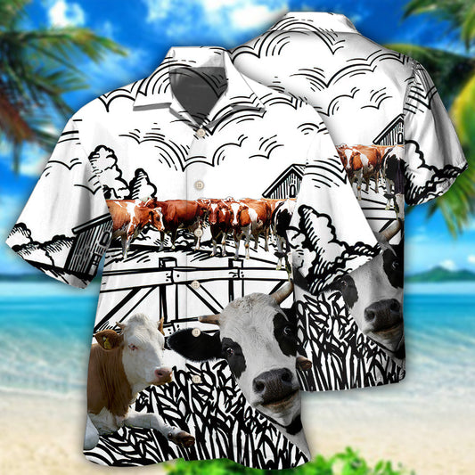Cow Farm Cow Funny - Hawaiian Shirt