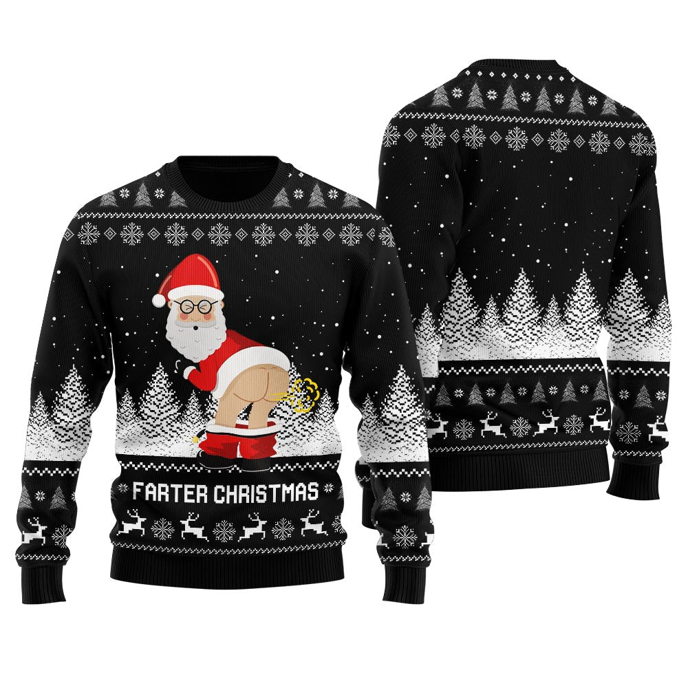 Farter Christmas Funny Santa Ugly Holiday Sweater