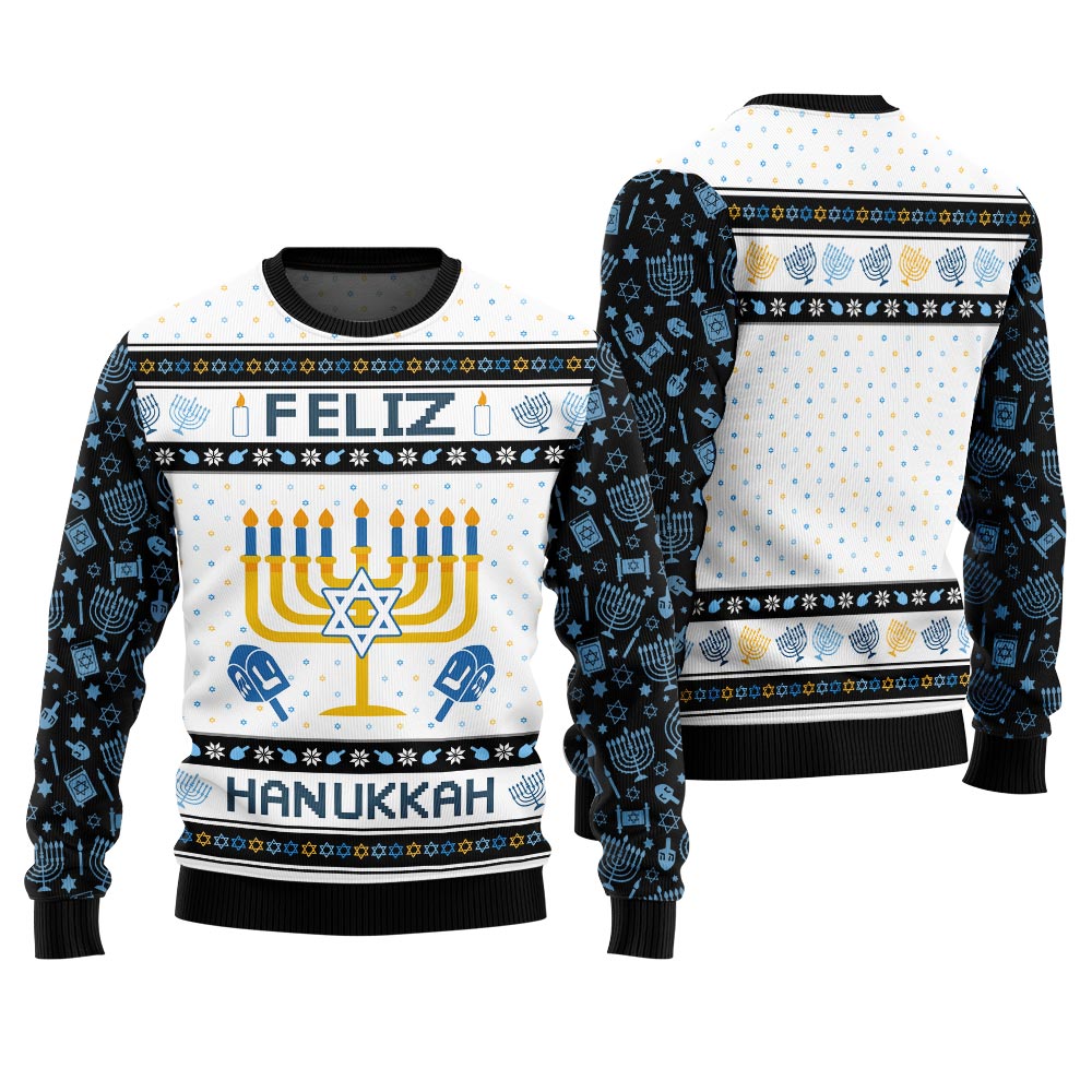 Feliz Hanukkah Ugly Christmas Sweater