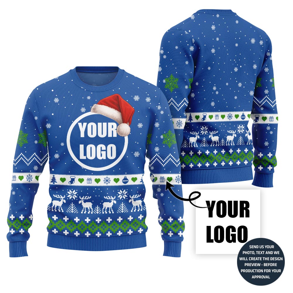 Festive Custom Logo For Team Sweater