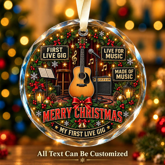 First Live Gig Personalized Glass Ornament | 5To9Vibe