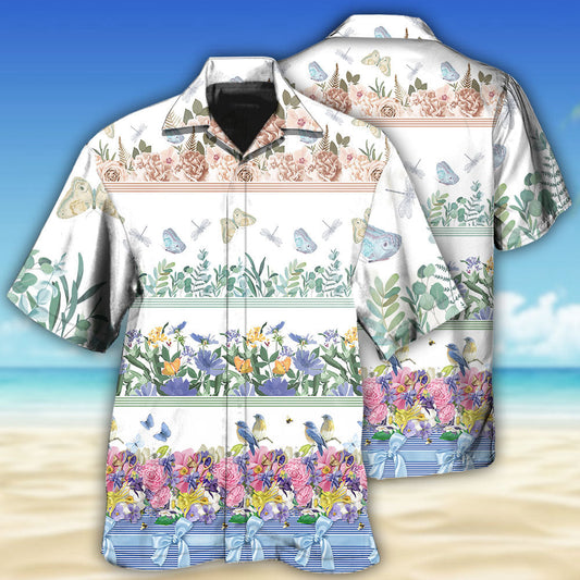 Flower Amazing Florist Bird And Butterfly - Hawaiian Shirt