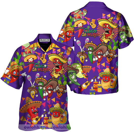 Food Feeling Chili Hot Purple - Unisex Hawaiian Shirt For Men and Women