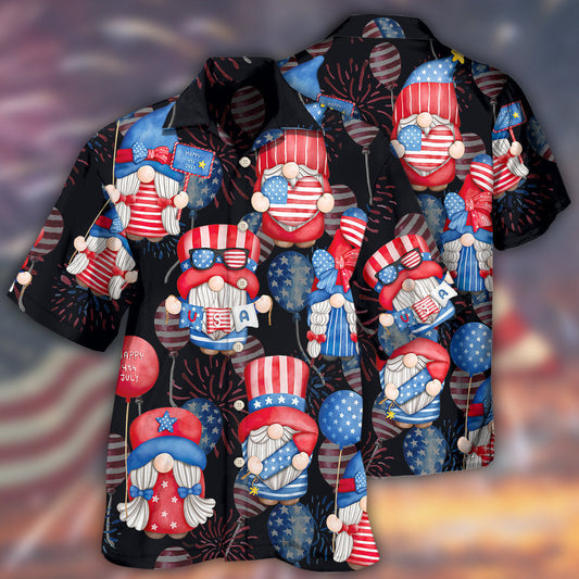 Gnome America Independence Day Fourth of July - Hawaiian Shirt