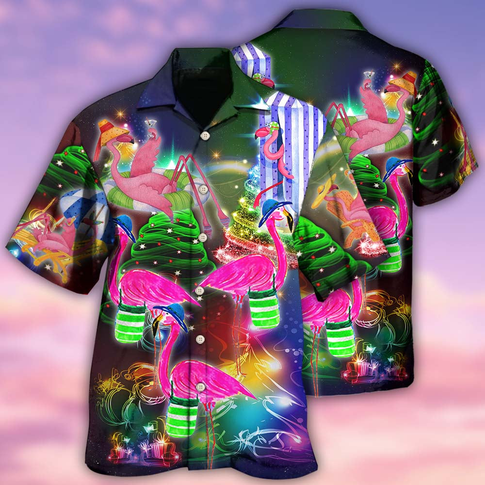 Flamingo Love Beach Amazing Christmas - Hawaiian Shirt