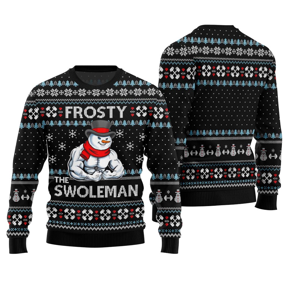 Frosty the Swole Man Ugly Christmas Sweater