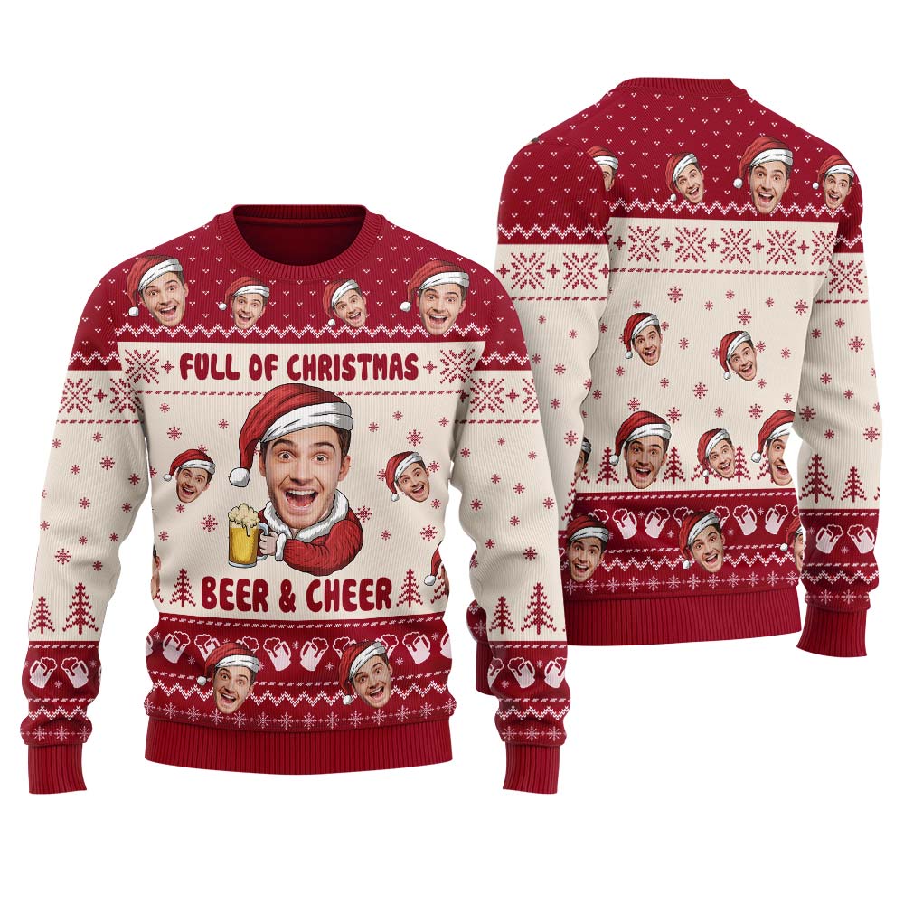 Funny Beer And Cheer Personalized Christmas Sweater