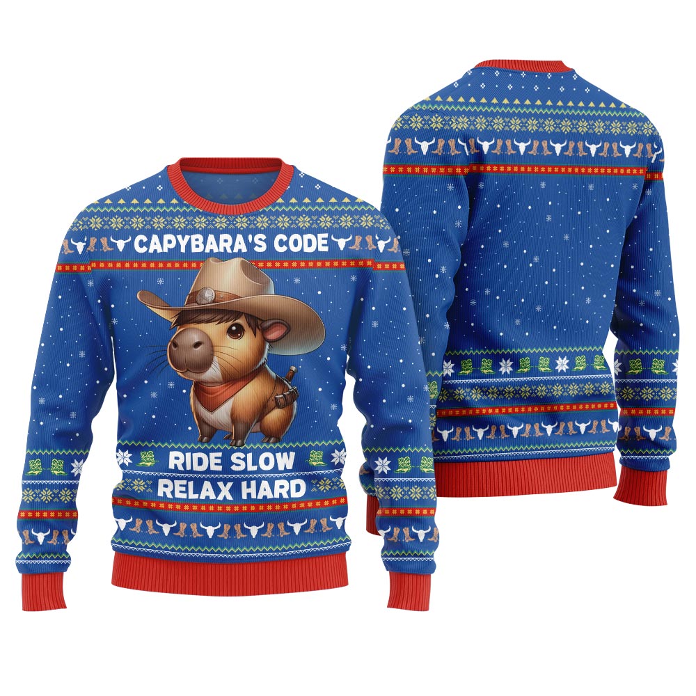 Funny Capybara Ugly Christmas Sweater