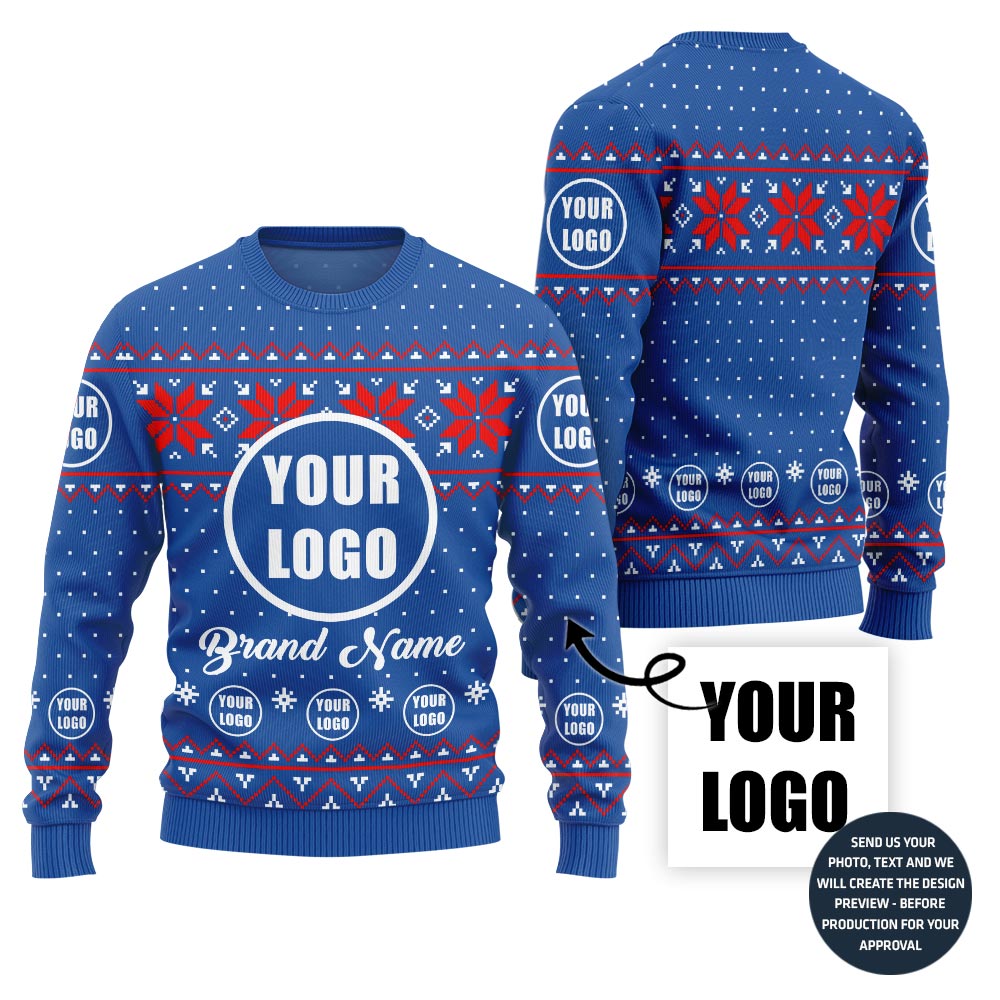 Funny Company Logo Custom Ugly Christmas Sweater