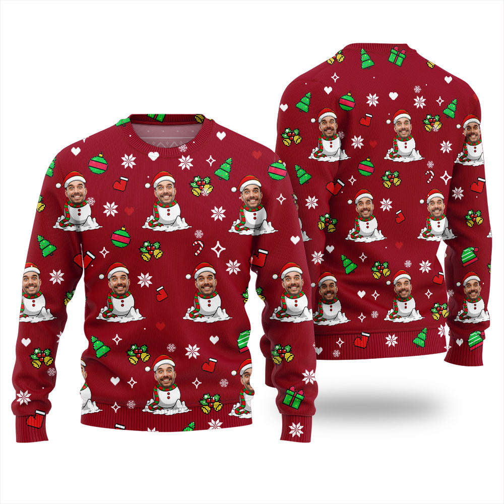 Funny Custom Christmas Sweater With Face