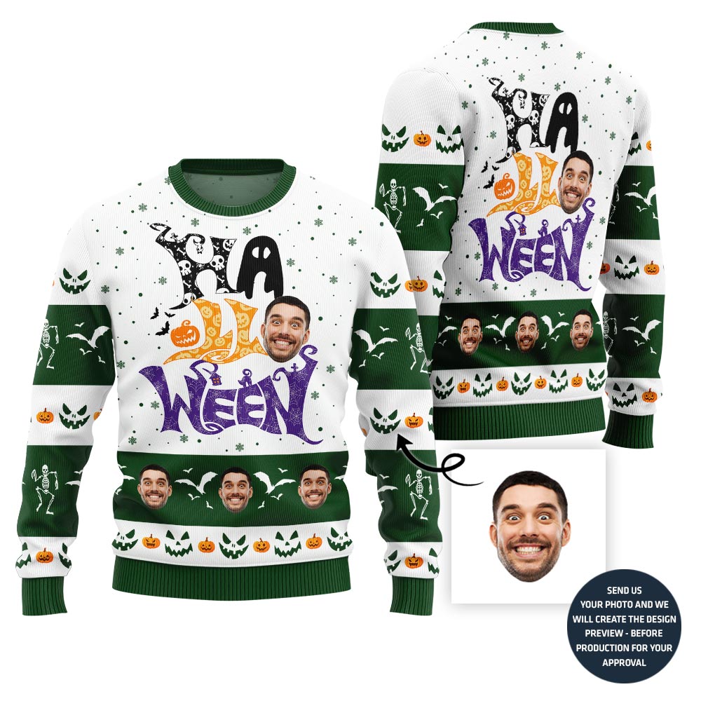 Funny Custom Face Halloween Ugly Christmas Sweater