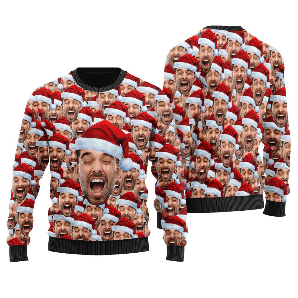 Funny Custom Multiple Faces Ugly Christmas Sweater