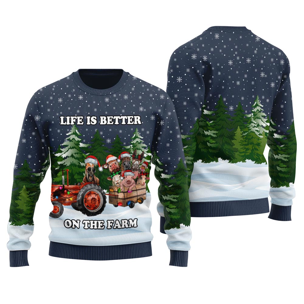 Funny Farm Animals Women's Ugly Christmas Sweater
