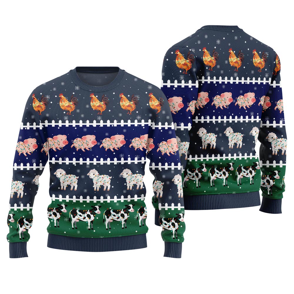 Funny Farming Animals Ugly Christmas Sweater