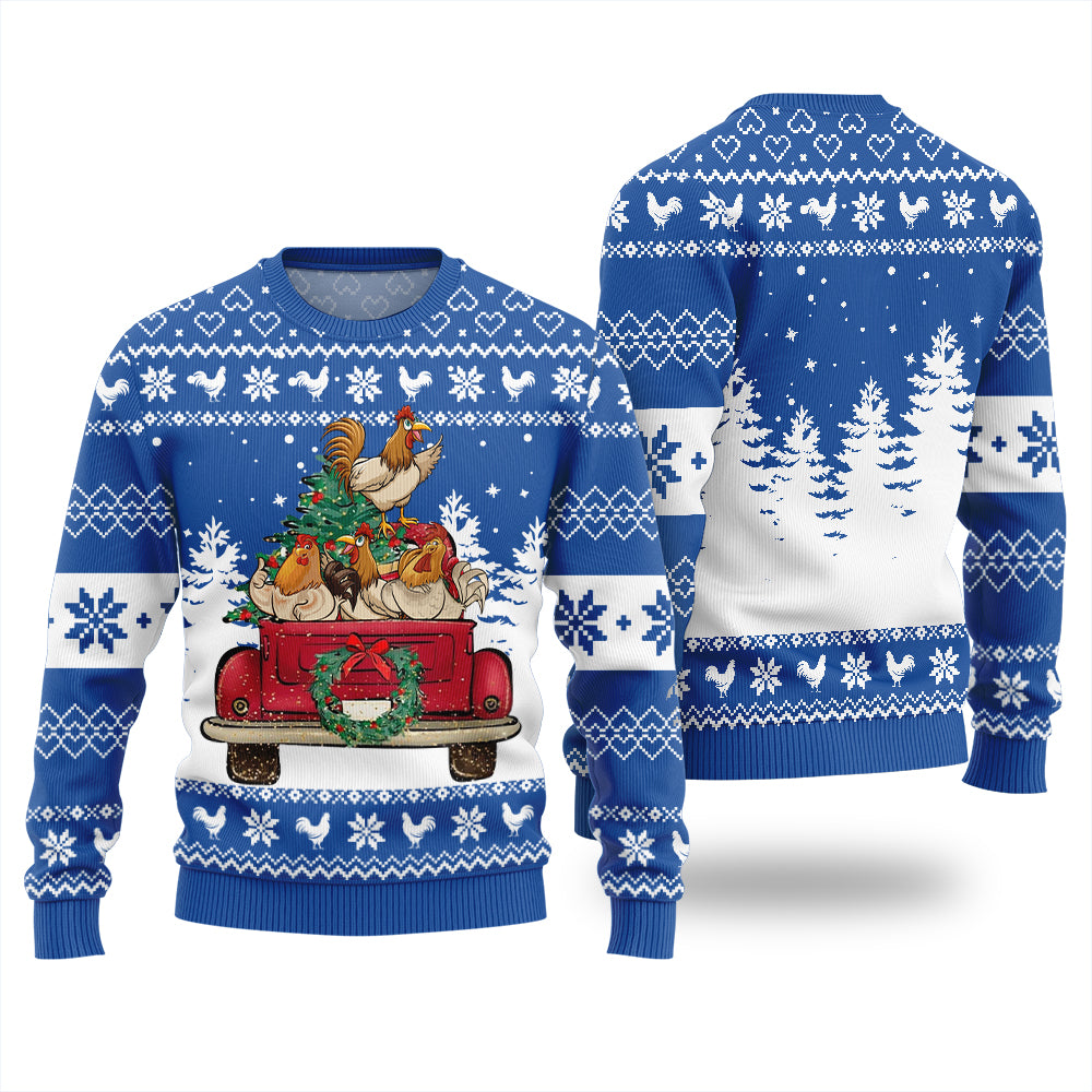 Funny Festive Chicken Ugly Christmas Sweater