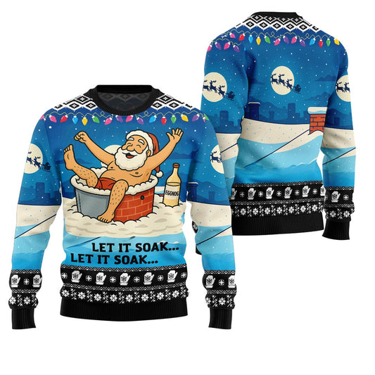 Funny Santa Bathtub Xmas Sweater