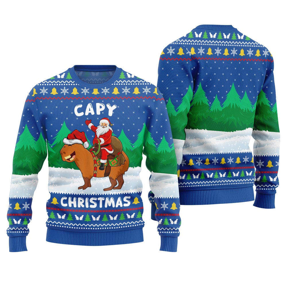Funny Santa Capy Christmas Sweater