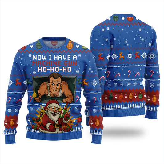Funny Santa Machine Gun Xmas Sweater
