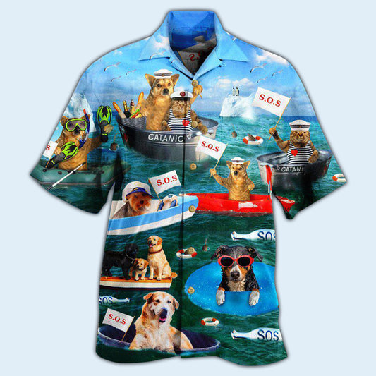Dogs And Cats Funny Team - Hawaiian Shirt