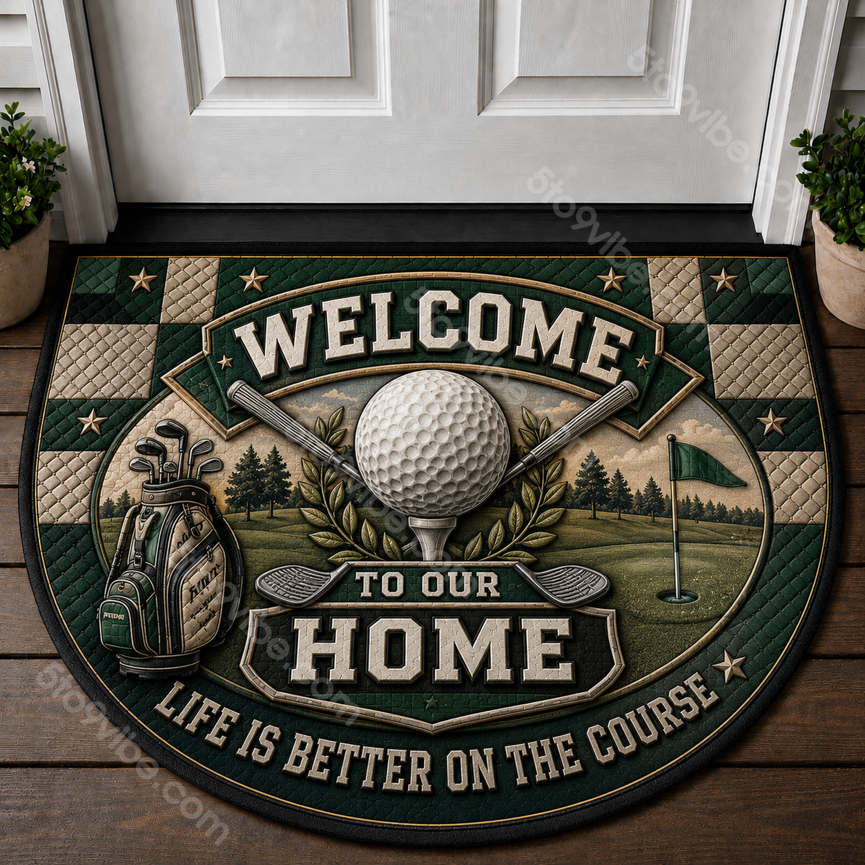Soccer Welcome Mat - Soccer Field Goal Kick Sports Outdoor Doormat - 5to9vibe
