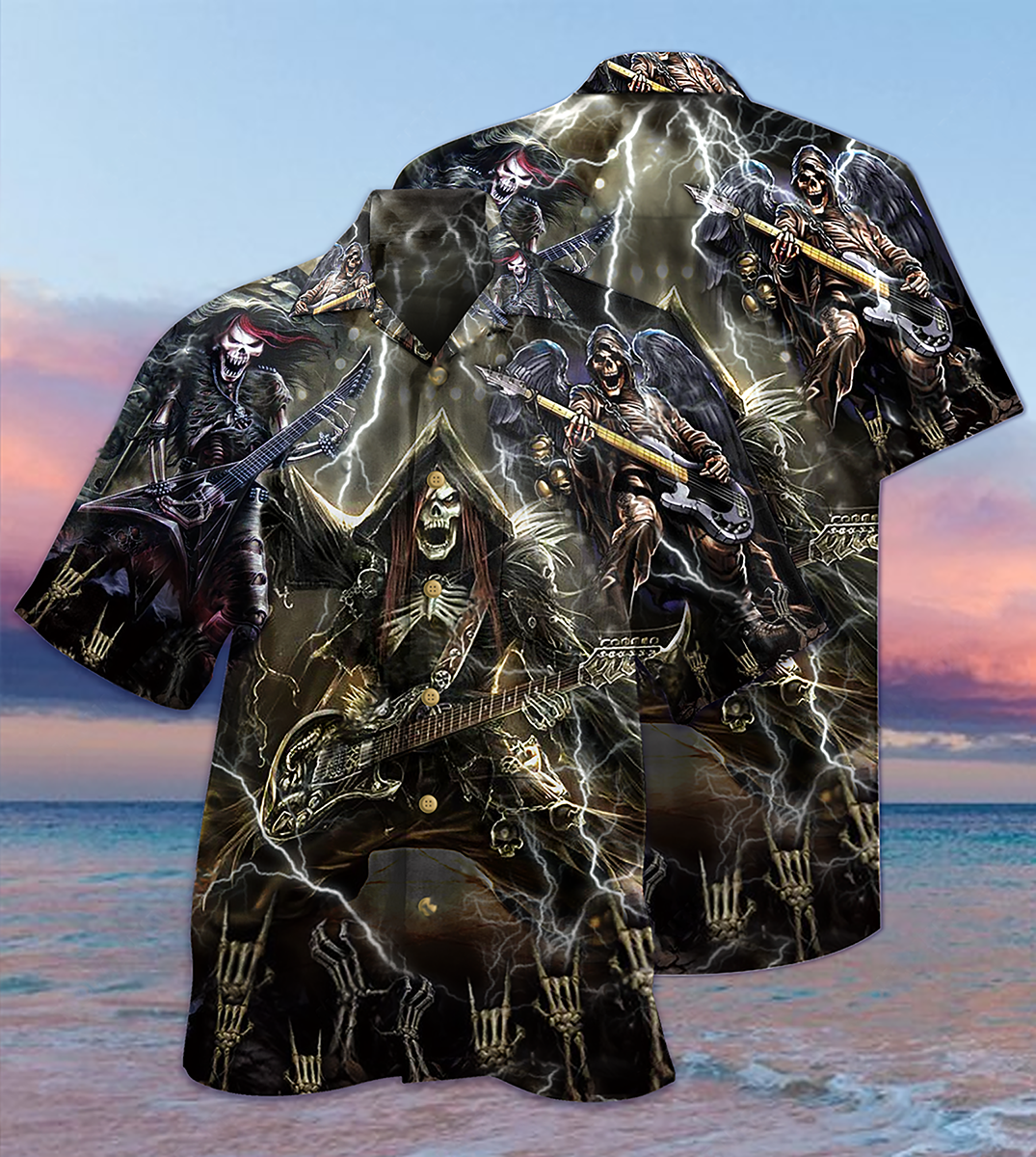Guitar Music Get High With Music Dark Style - Hawaiian Shirt