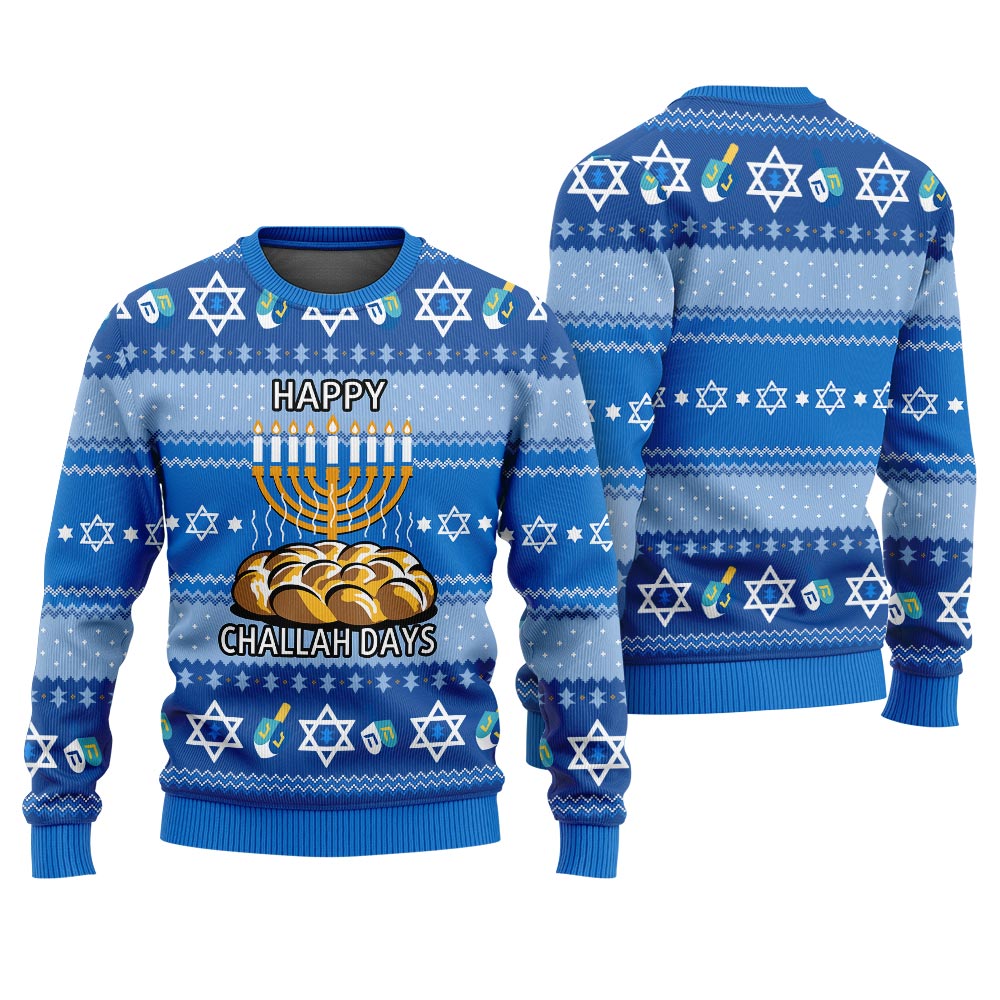 Happy Challah Days Funny Christmas Sweaters For Adults